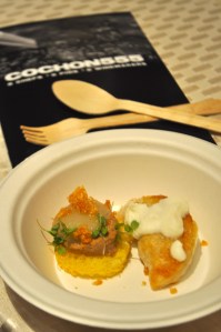 Ham, Apples, Trotters, Lard, Blue Spruce Chantilly. Photo by Sandra Morriss.